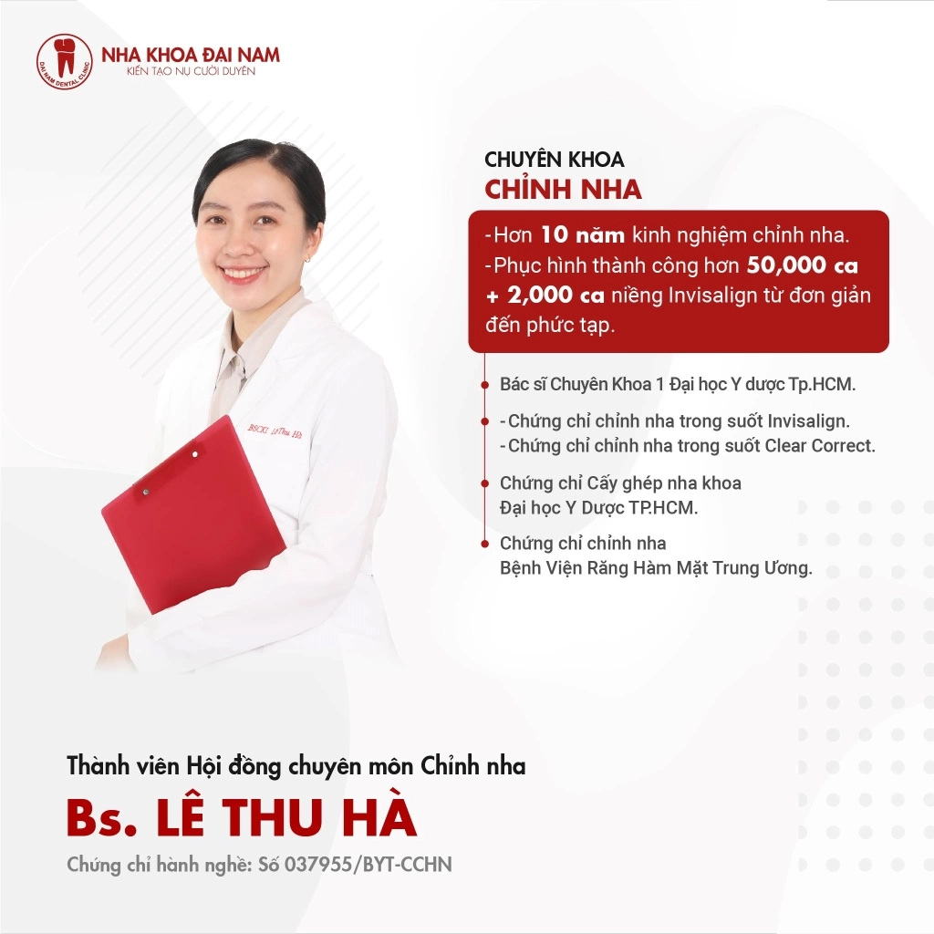 Bác sĩ Lê Thu Hà – Thành viên Hội đồng chuyên môn Chỉnh nha